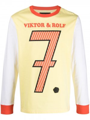 Футболка с длинными рукавами и графичным принтом Viktor & Rolf. Цвет: желтый