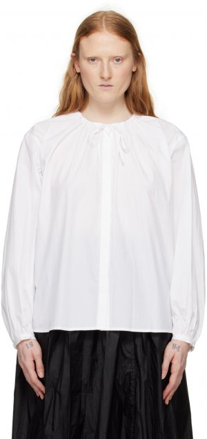 Белая блузка с гофрированными сборками Amomento