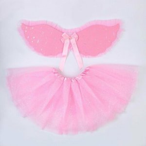Карнавальный костюм Очаровательная бабочка, юбка, крылья для девочек 5-7 лет ЛАС ИГРАС. Цвет: розовый