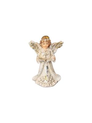Фигурка декоративная Ангел с книгой Elan Gallery. Цвет: молочный, бежевый, золотистый, серебристый