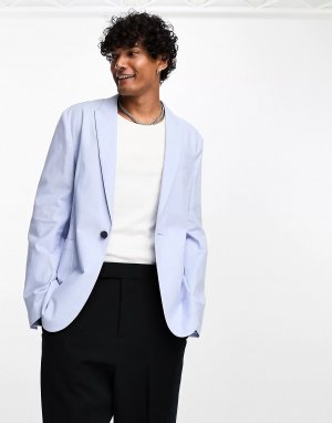Пиджак Design Skinny Linen Mix Suit, голубой Asos