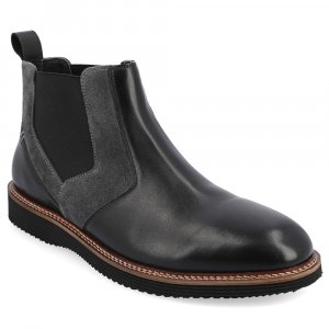 Мужские ботинки челси Ventura с простым носком , черный Thomas & Vine