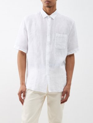 Льняная рубашка с короткими рукавами , белый Sunspel