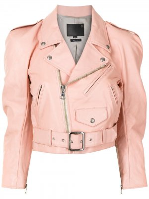 Байкерская куртка с поясом R13. Цвет: розовый