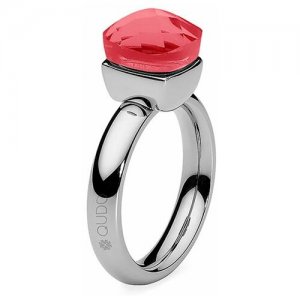 Кольцо , фианит, размер 15.9, серебряный, красный Qudo. Цвет: красный/серебристый