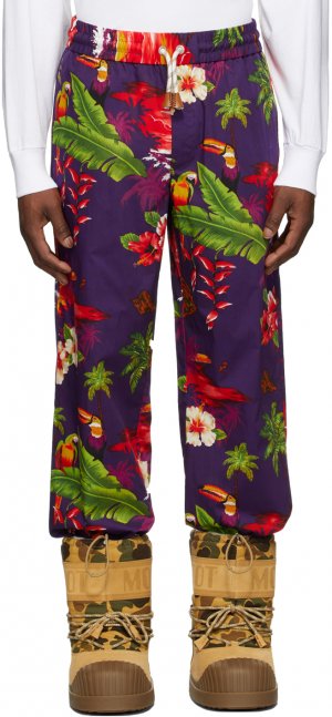 8 Moncler Пурпурные брюки с цветочным принтом Palm Angels Genius