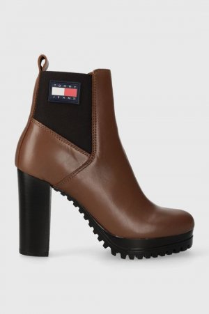 TJW NEW ESS HIGH HEEL BOOT кожаные ботинки челси, коричневый Tommy Jeans