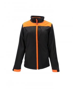 Женская двухцветная утепленная куртка из софтшелла, -20°F (-29°C) - большие размеры, оранжевый Refrigiwear