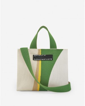 Многопозиционная женская сумка через плечо зелено-бежевого цвета , зеленый Adolfo Dominguez