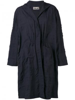 Однобортное пальто Hache. Цвет: синий