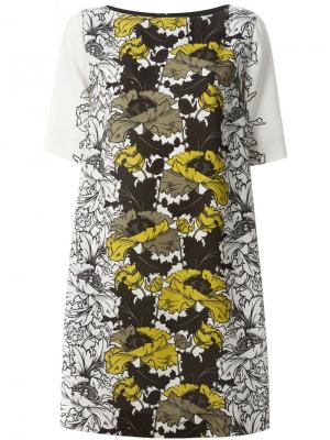 Платье шифт с цветочным принтом  IM Isola Marras I'M. Цвет: телесный
