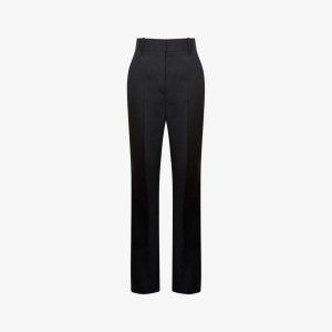 Расклешенные брюки Haisley средней посадки из эластичной смесовой шерсти, черный Reiss