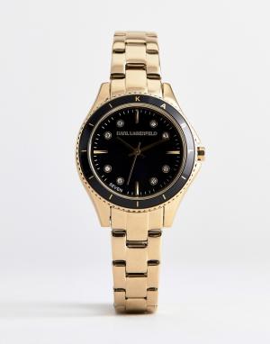 Позолоченные женские часы с черным циферблатом KL1641-Золотой Karl Lagerfeld
