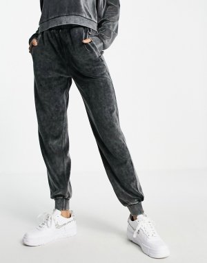 Бархатные джоггеры ледяного черного цвета от комплекта -Черный цвет Calvin Klein Jeans