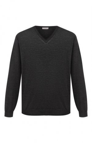 Шерстяной пуловер Canali. Цвет: серый