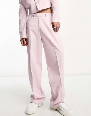Пурпурные широкие костюмные брюки ASOS. Цвет: фиолетовый