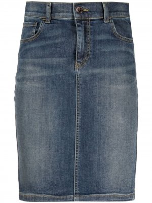 Джинсовая юбка-карандаш Emporio Armani. Цвет: синий