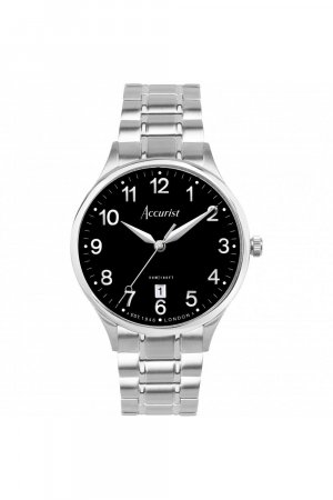 Классические мужские аналоговые кварцевые часы из нержавеющей стали - 73002 , черный Accurist