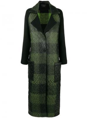Однобортное фактурное пальто Irina Schrotter. Цвет: зеленый