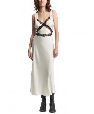 Женское кружевное платье-комбинация миди с v-образным вырезом Emory , мультиколор Bardot
