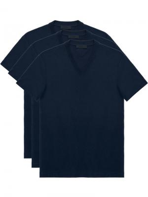 Набор из трех футболок джерси Prada. Цвет: синий