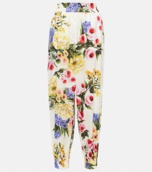 Зауженные брюки из хлопкового поплина с цветочным принтом , мультиколор Dolce&Gabbana