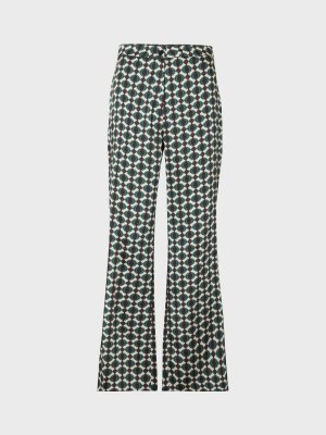 Erica Расклешенные брюки с геометрическим рисунком, зеленые Gerard Darel
