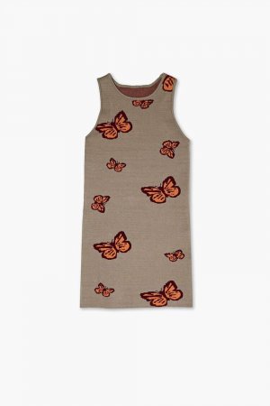Платье-свитер с принтом бабочки для девочек , оливковый Forever 21