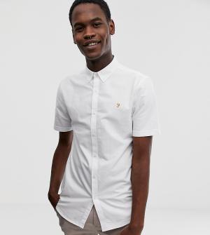 Белая оксфордская рубашка узкого кроя с короткими рукавами Brewer-Белый Farah