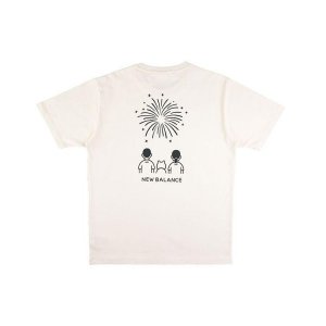 Noritake Series Fun Fireworks Print Casual Short Sleeve T-Shirt Unisex Tops Off-White AMT12391-RSI New Balance
