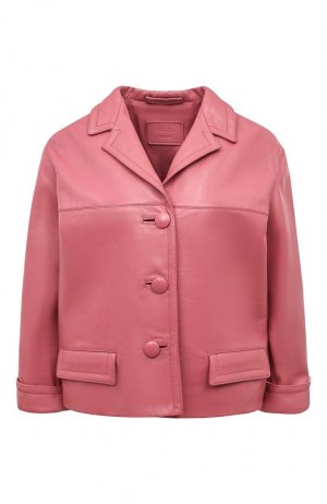 Кожаная куртка Prada. Цвет: розовый