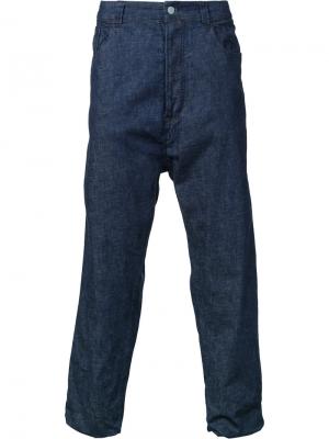 Укороченные прямые брюки Marka. Цвет: синий