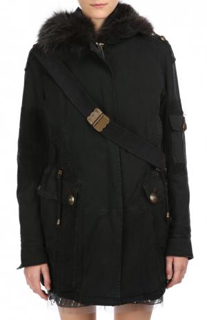 Куртка с поясом Project Foce. Цвет: черный