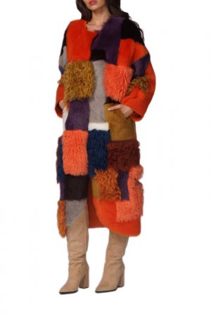 Меховое пальто VLASTA KOPYLOVA. Цвет: оранжевый