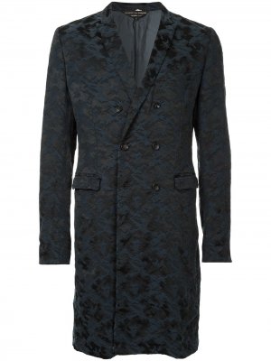 Однобортное пальто с камуфляжным узором Comme Des Garçons Pre-Owned. Цвет: синий