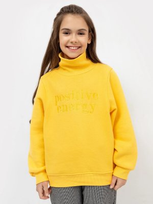 Джемпер для девочек с воротником-стойкой в желтом цвете Mark Formelle