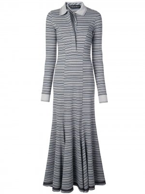 Длинное полосатое платье с воротником-поло Y/Project