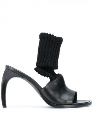 Босоножки-носки на скульптурном каблуке Ann Demeulemeester. Цвет: черный