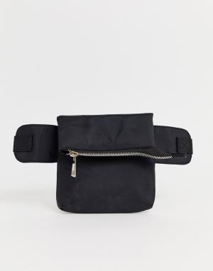 Черная сумка-кошелек на пояс в стиле милитари Missguided. Цвет: черный