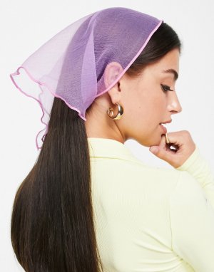Сиреневый платок на голову из прозрачной ткани -Разноцветный ASOS DESIGN