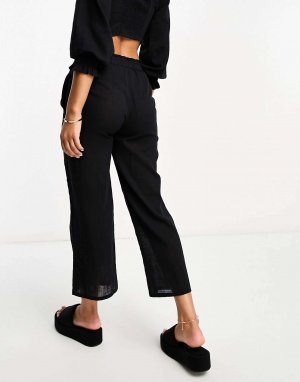Черные пляжные летние брюки свободного кроя IIsla & Bird. Цвет: черный