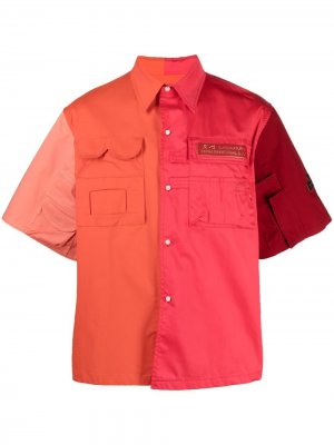 Рубашка оверсайз в стиле колор-блок Xander Zhou. Цвет: красный