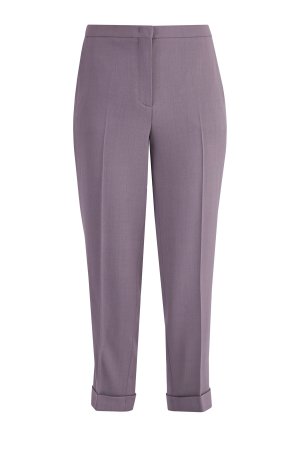 Укороченные брюки с отворотами и посадкой на талии притачном поясе FABIANA FILIPPI. Цвет: фиолетовый