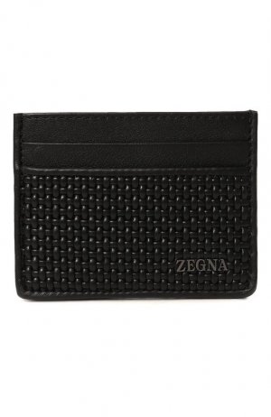 Кожаный футляр для кредитных карт Zegna. Цвет: чёрный