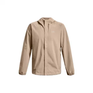 Stormproof Solid Color Logo Print Zip Hoodie Jacket Men Jackets Desert-Brown 1376066-236 Under Armour