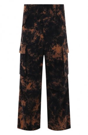 Хлопковые брюки-карго Laneus. Цвет: коричневый