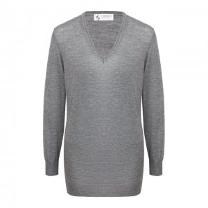 Пуловер из смеси кашемира и шелка Il Borgo Cashmere. Цвет: серый