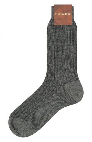 Носки из шерсти и хлопка Stefano Ricci. Цвет: серый