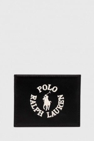 Кожаный визитница , черный Polo Ralph Lauren
