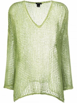 Fishnet long-sleeved top Avant Toi. Цвет: зеленый